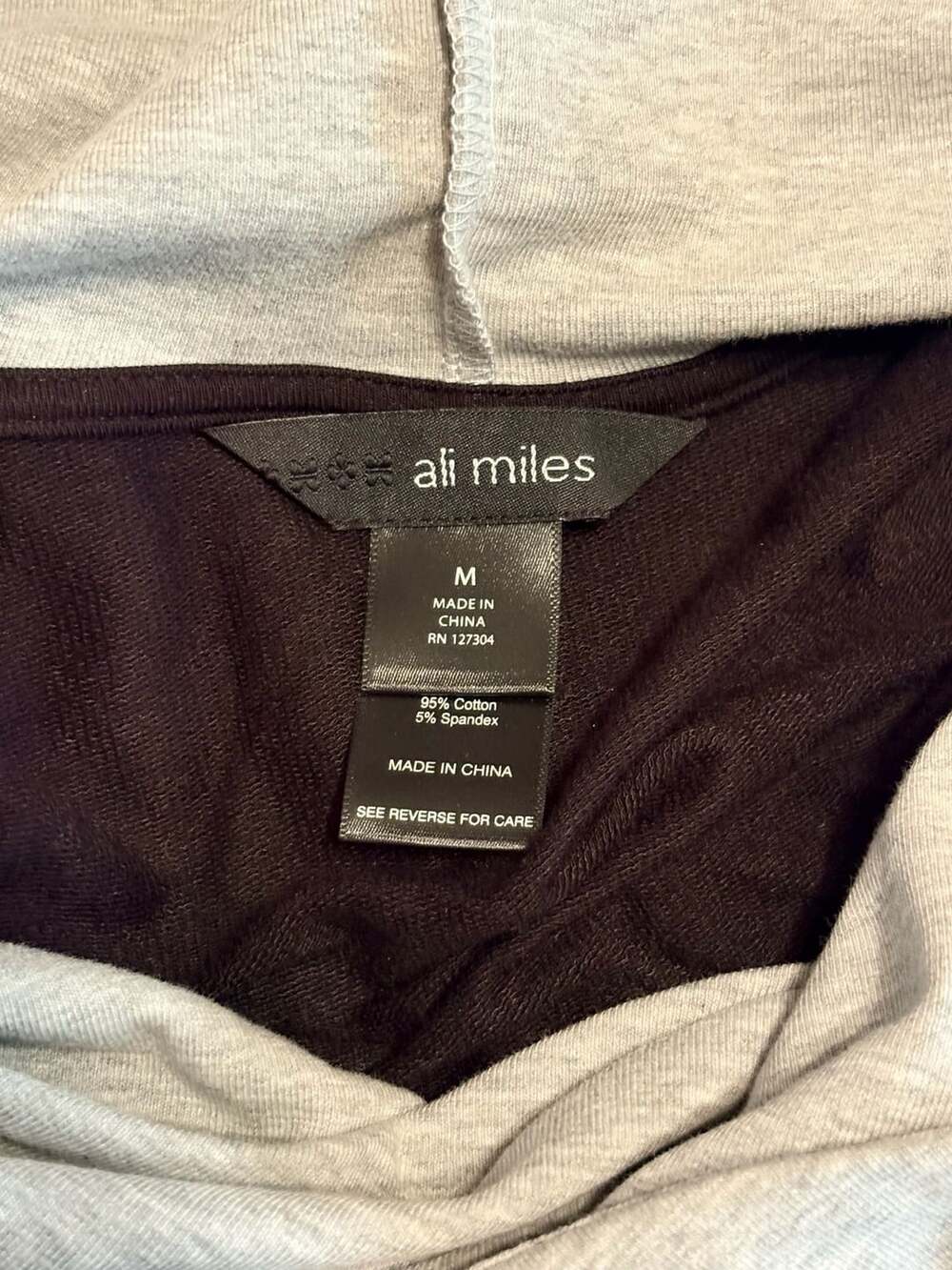 Eli Miler Women's Black and Grey Button Neck Hoodie Size M - Picture 4 of 6